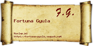 Fortuna Gyula névjegykártya